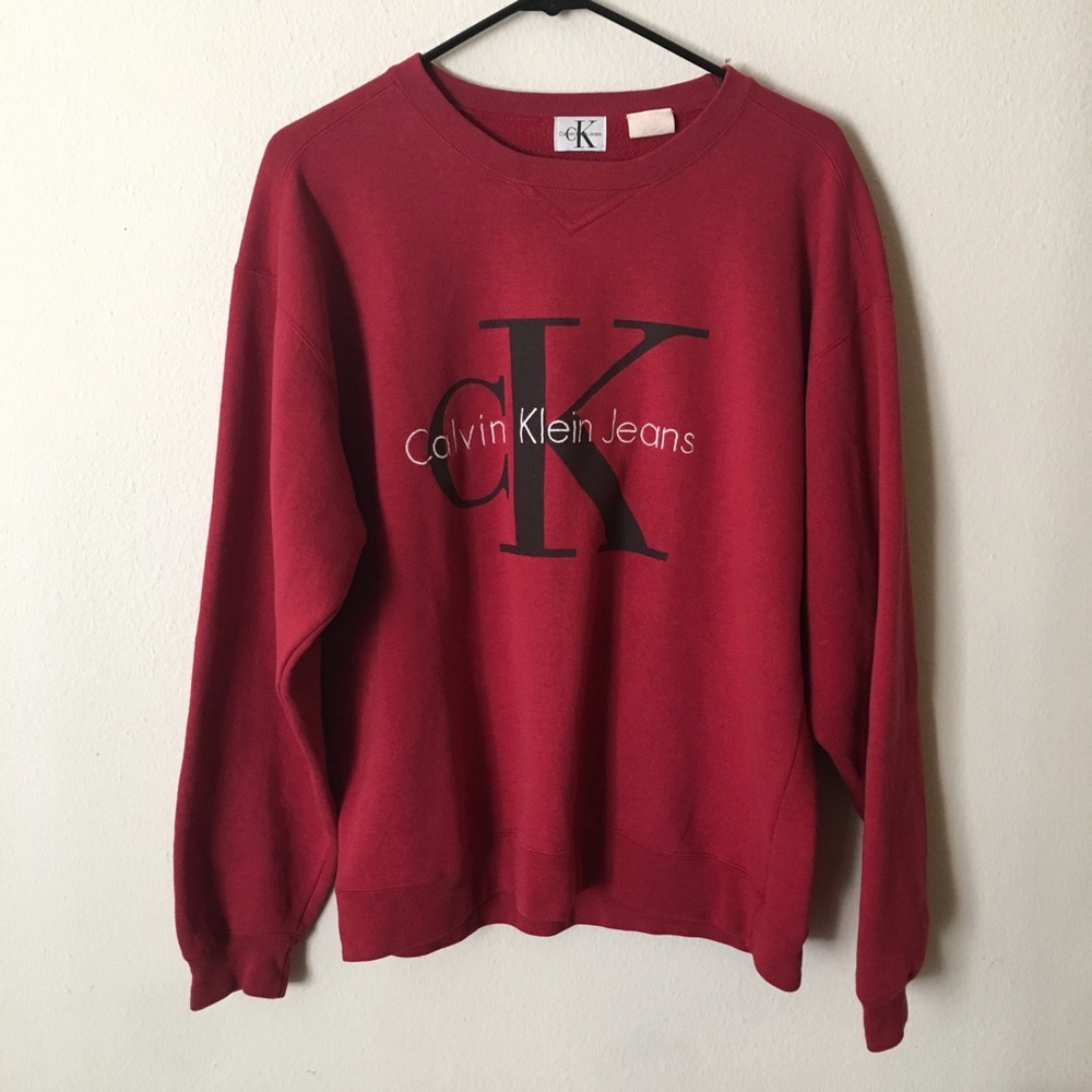 Vintage 90s CALVIN KLEIN CK Red Sweater